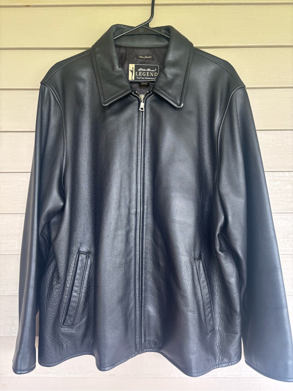 VTG Eddie Bauer Legend Stine Black Leather Jacket Womens XXL 2XL Moto Full Zip